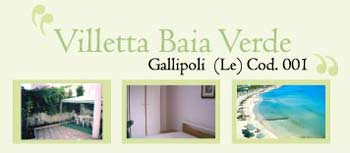 Villetta in Baia verde ( Gallipoli)